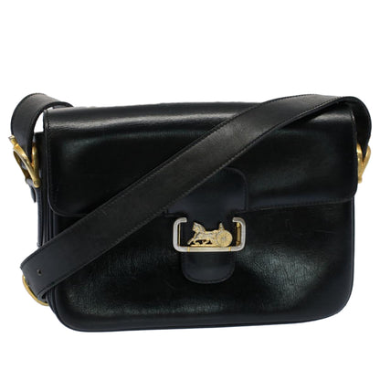 Luxury CELINE Horse Carriage Shoulder Bag Leather Black  fm2800