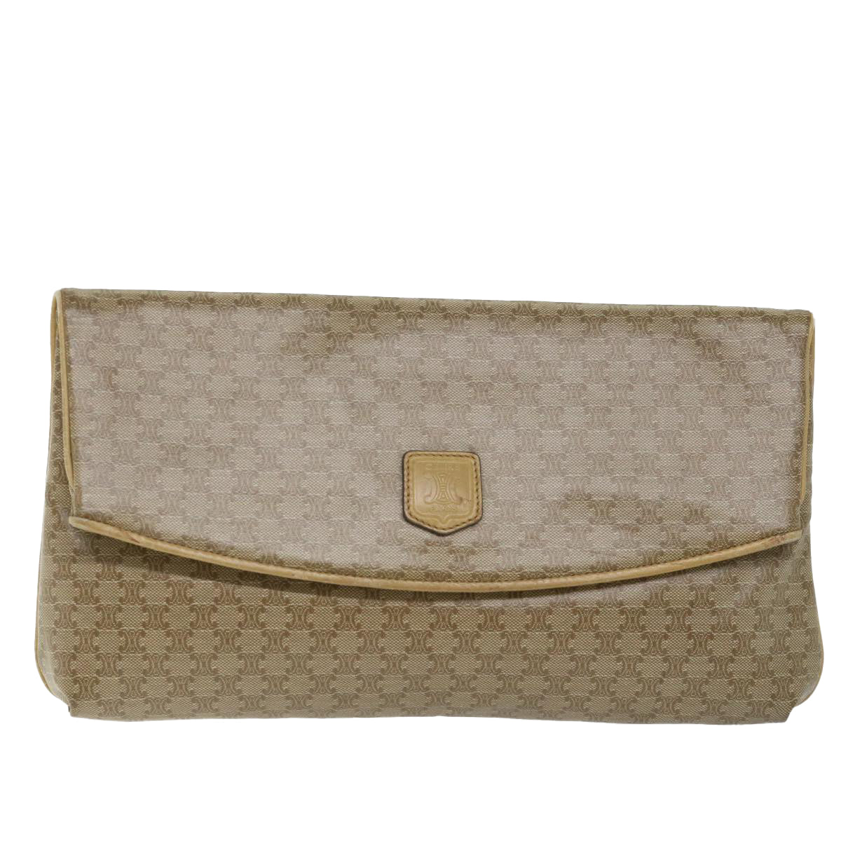 Luxury CELINE Macadam Canvas Clutch Bag Beige  fm2889