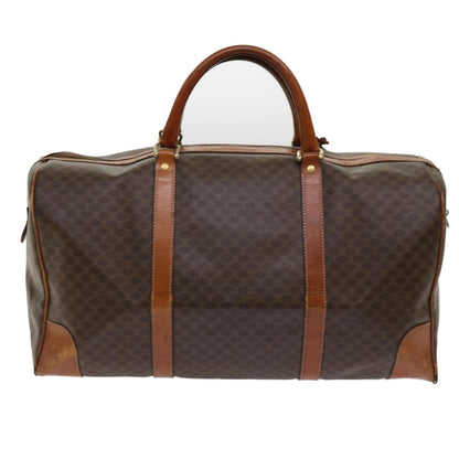 Luxury CELINE Macadam Canvas Boston Bag PVC Leather Brown  fm3071