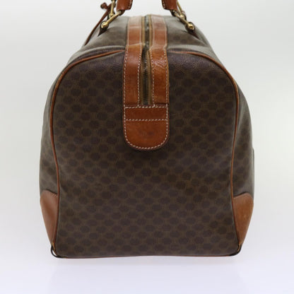 Luxury CELINE Macadam Canvas Boston Bag PVC Leather Brown  fm3071