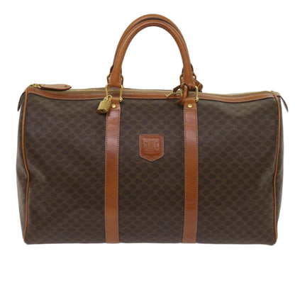 Luxury CELINE Macadam Canvas Boston Bag PVC Brown  fm3128