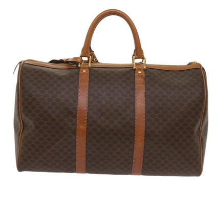 Luxury CELINE Macadam Canvas Boston Bag PVC Brown  fm3128