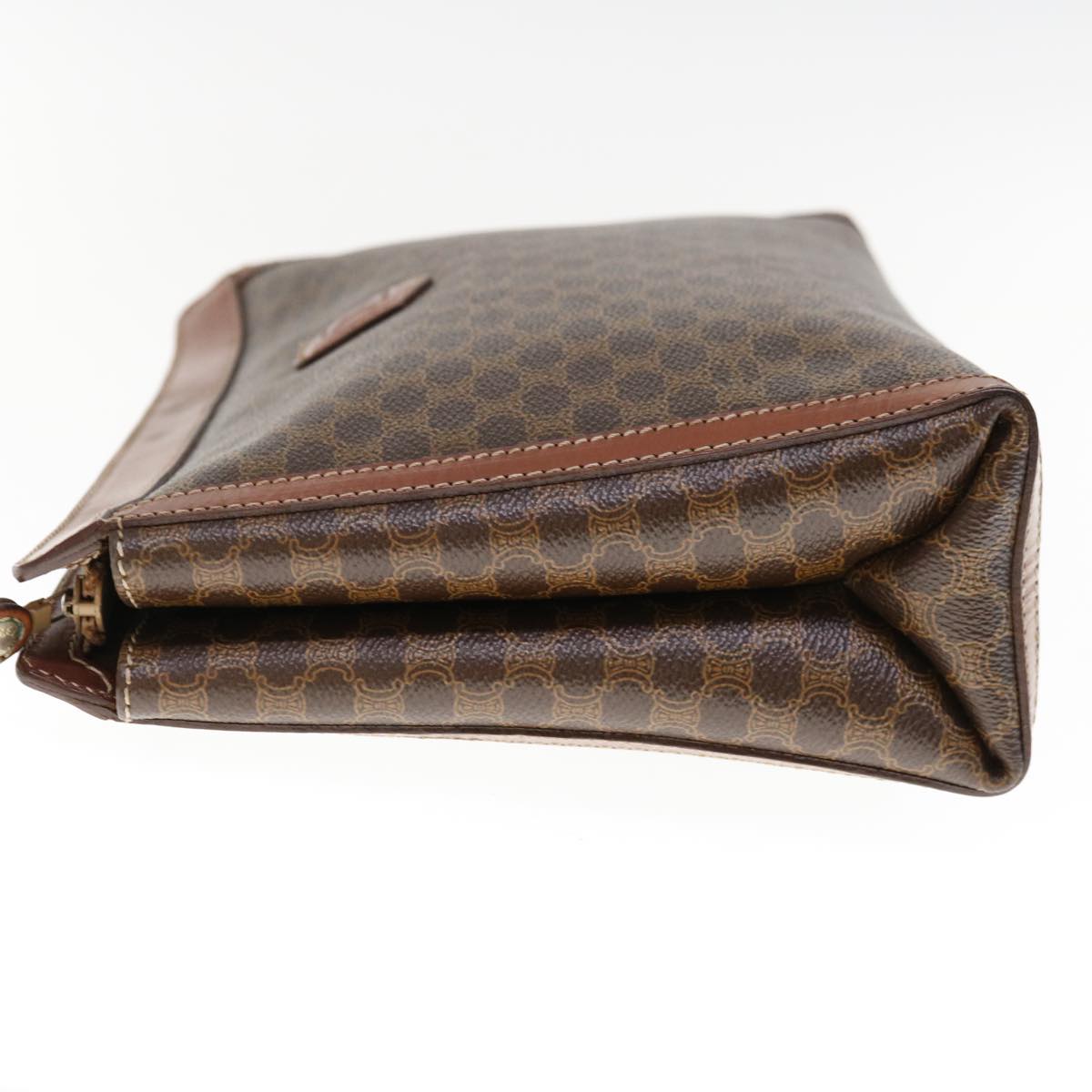 Luxury CELINE Macadam Canvas Clutch Bag PVC Leather Brown  fm3157