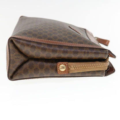 Luxury CELINE Macadam Canvas Clutch Bag PVC Leather Brown  fm3157