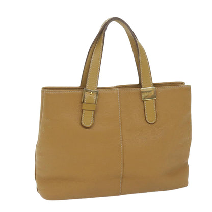Luxury BurberrySs Tote Bag Leather Beige Auth fm3177