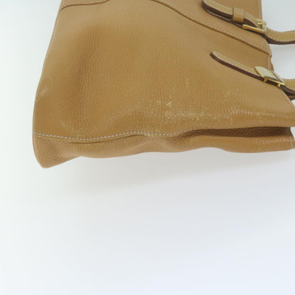 Luxury BurberrySs Tote Bag Leather Beige Auth fm3177