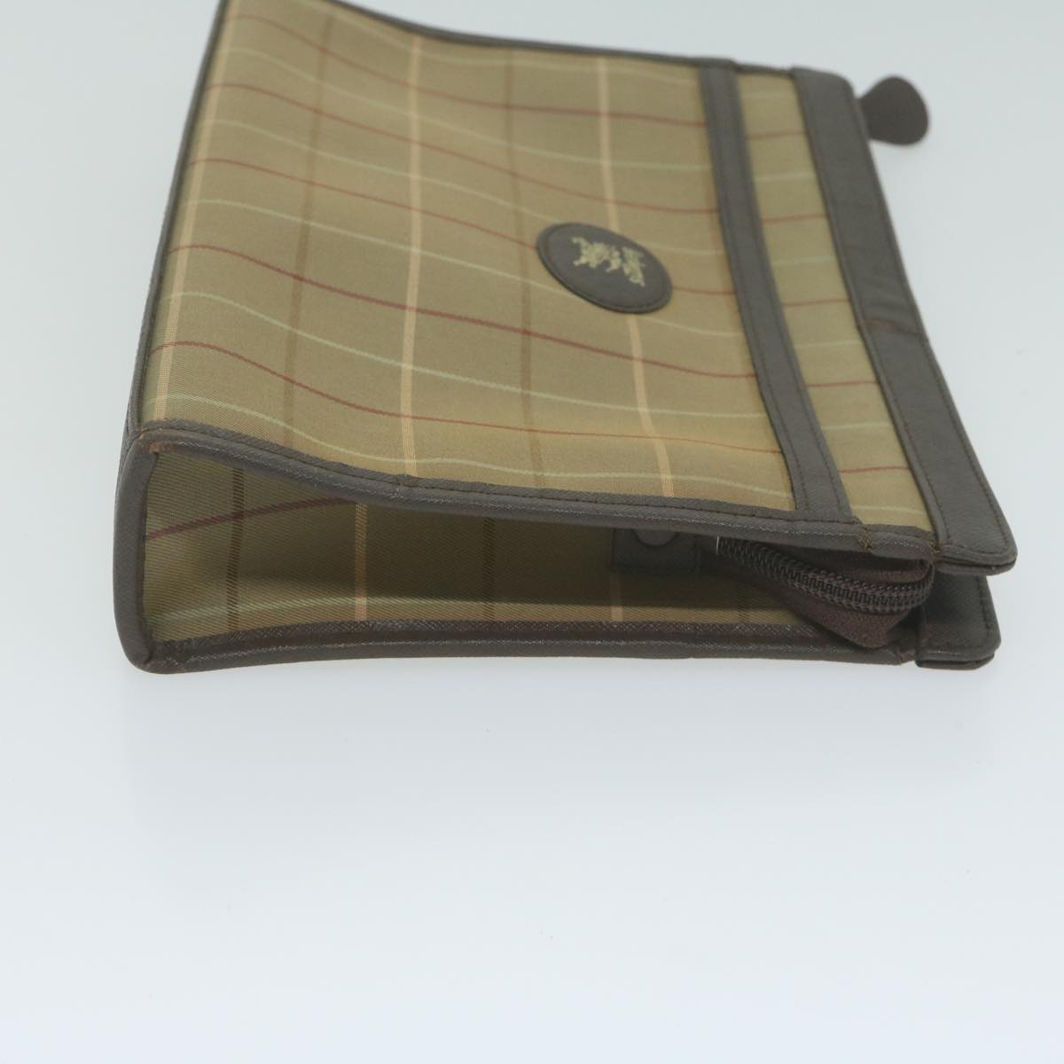 Luxury BurberrySs Nova Check Clutch Bag Canvas Brown Auth fm3178