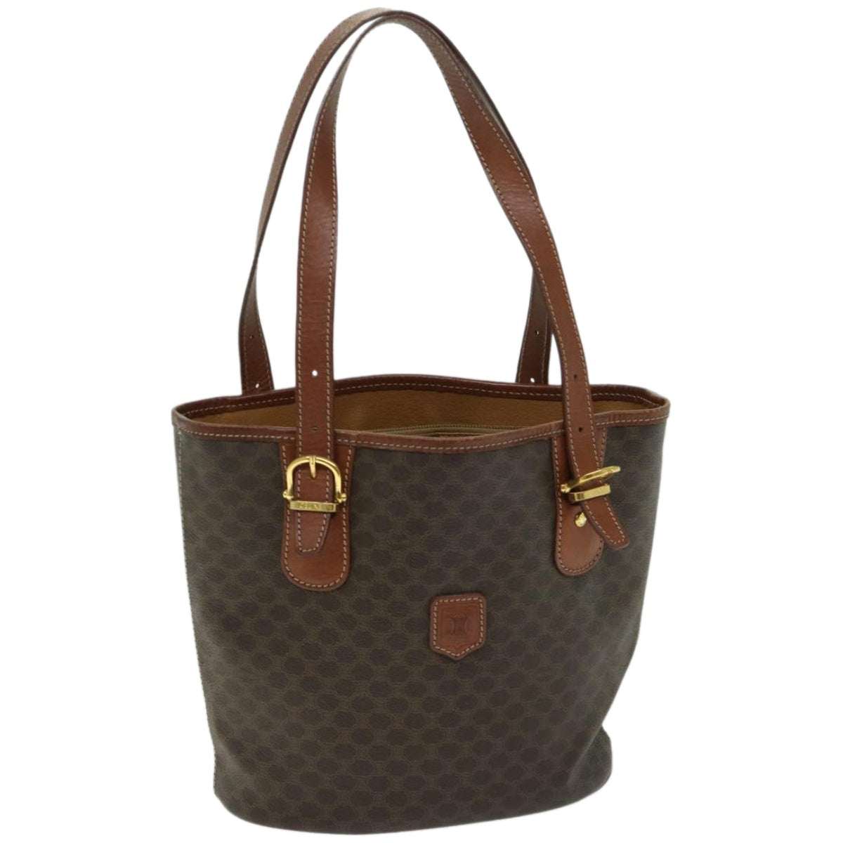 Luxury CELINE Macadam Canvas Tote Bag PVC Brown  fm3196