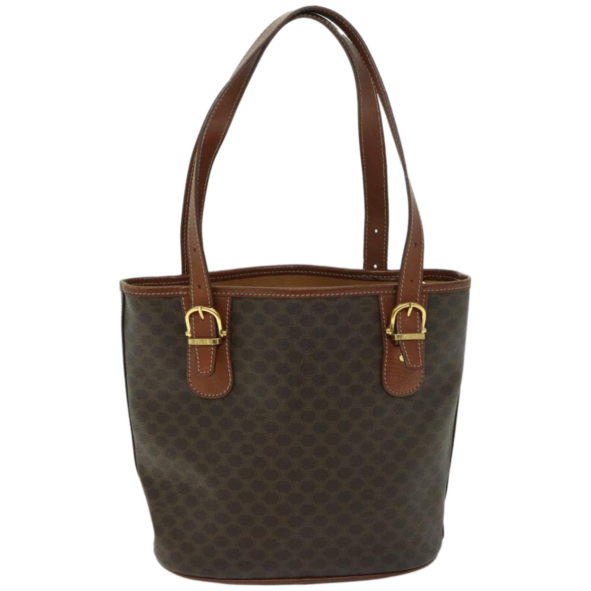 Luxury CELINE Macadam Canvas Tote Bag PVC Brown  fm3196