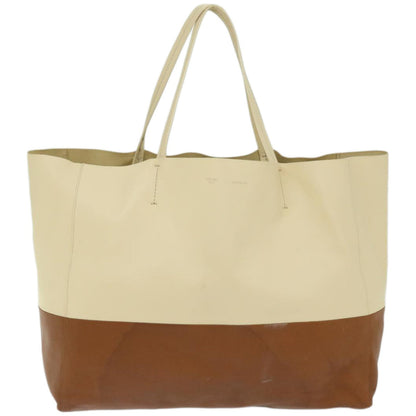Luxury CELINE Horizontal Cabas Tote Bag Leather Beige Brown  fm3255
