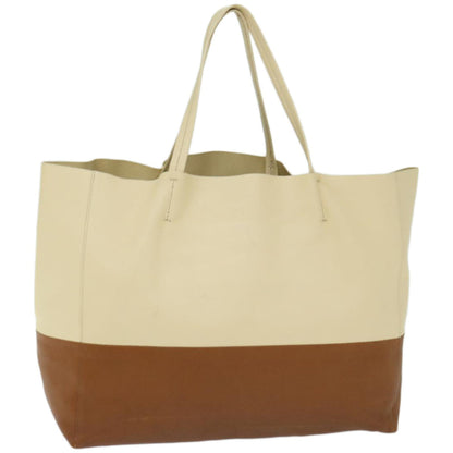 Luxury CELINE Horizontal Cabas Tote Bag Leather Beige Brown  fm3255