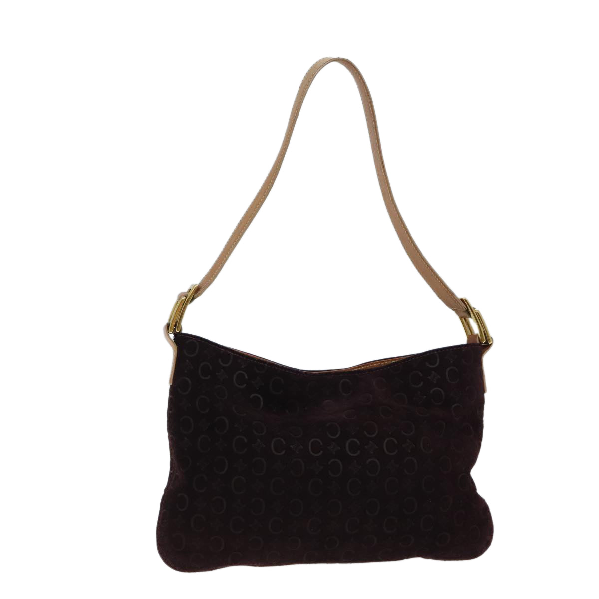 Luxury CELINE C Macadam Canvas Shoulder Bag Bordeaux  fm3341