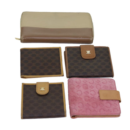 Luxury CELINE Macadam Canvas Wallet Leather 5Set Brown Pink beige  fm3438
