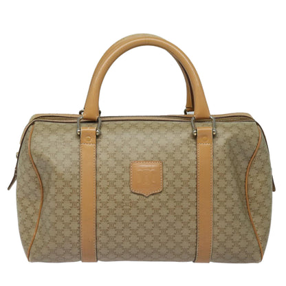Luxury CELINE Macadam Canvas Boston Bag Beige  fm3561