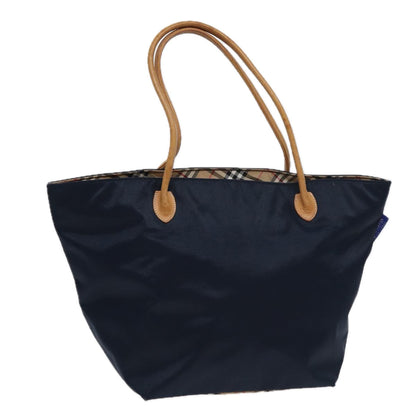 Luxury BurberrySs Nova Check Blue Label Tote Bag Nylon Navy Auth fm3650