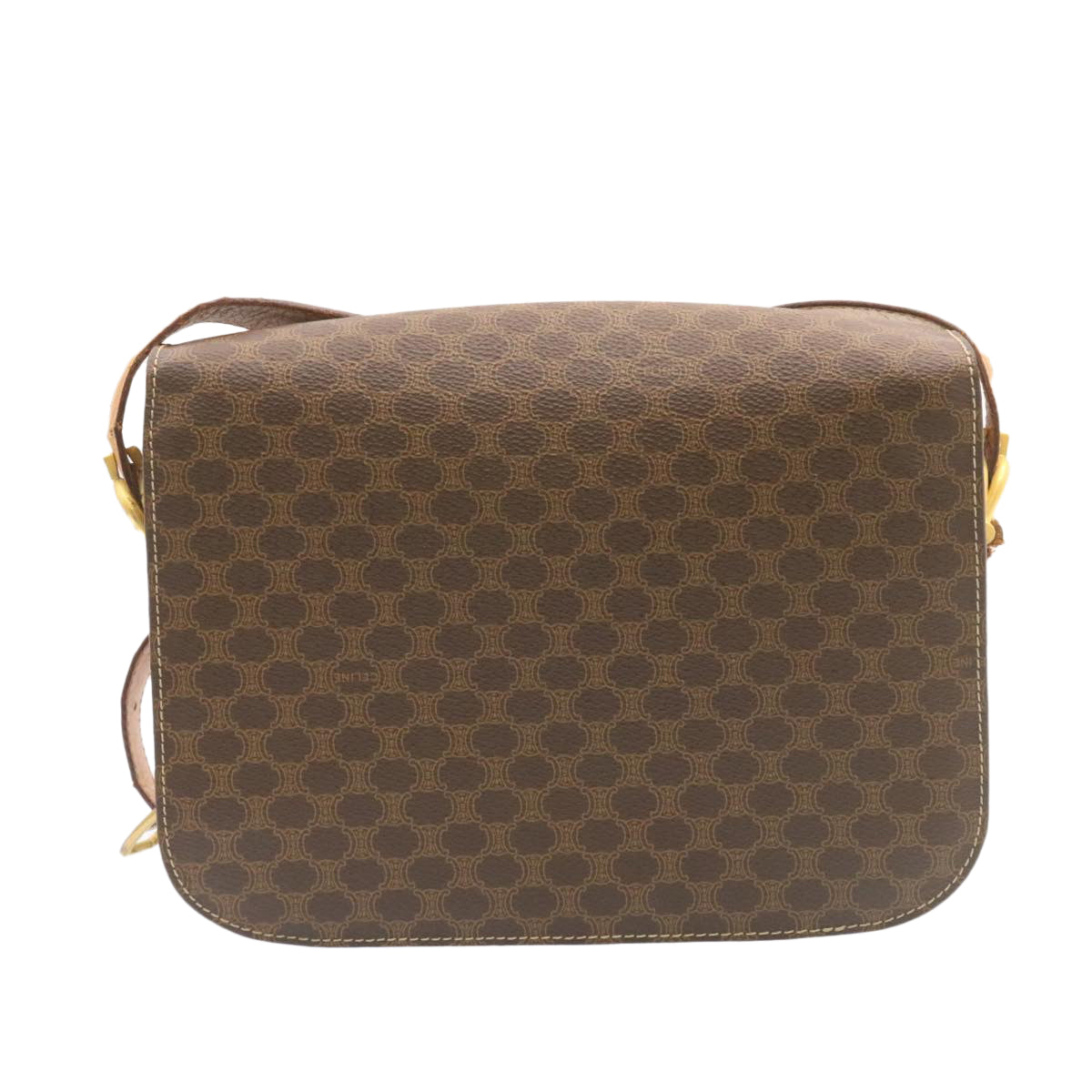 Luxury CELINE Horse Carriage Macadam Canvas Shoulder Bag Brown  fm673
