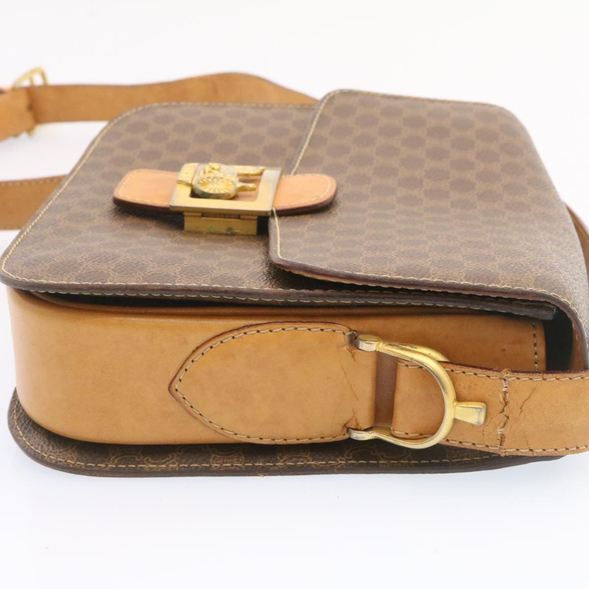 Luxury CELINE Horse Carriage Macadam Canvas Shoulder Bag Brown  fm673