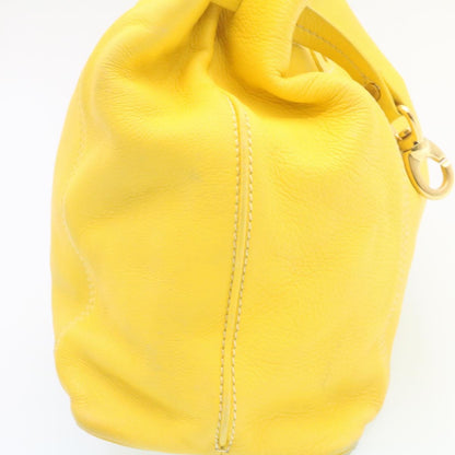 Luxury CELINE Shoulder Bag Leather Yellow  fm965