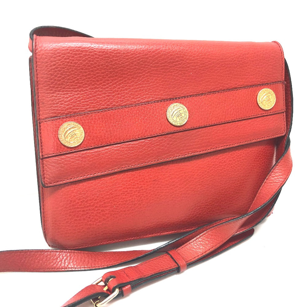 CELINE Shoulder Bag leather Red Crossbody bag vintage Women