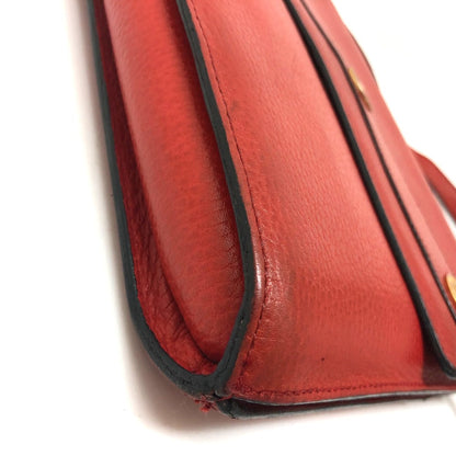CELINE Shoulder Bag leather Red Crossbody bag vintage Women
