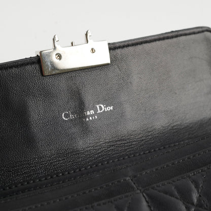 Christian Dior Lambskin Long Wallet On Chain WOC Black