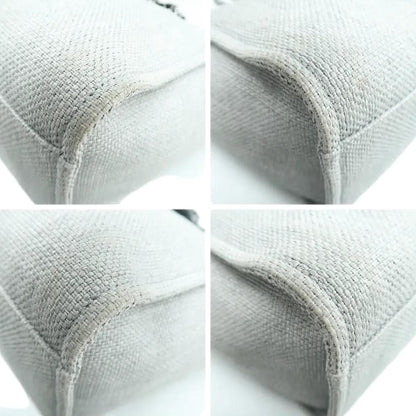 CHANEL Deauville Small Canvas Leather Tote Shoulder Bag White