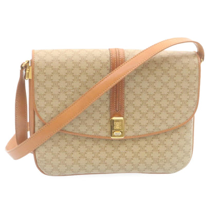 Luxury CELINE Macadam Canvas Shoulder Bag PVC Leather Beige  am2173g
