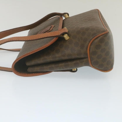 Luxury CELINE Macadam Canvas 2Way Shoulder Hand Bag PVC Leather Brown  am2277g