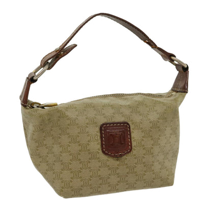 Luxury CELINE Macadam Canvas Hand Pouch PVC Leather Beige  am2606g
