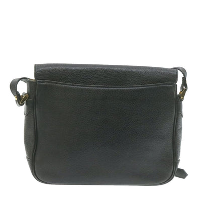 Luxury BurberrySs Nova Check Shoulder Bag Leather Black Auth am636g
