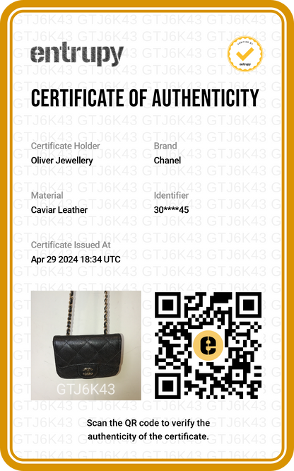 Chanel 2020 Black Quilted Caviar Leather Mini Chain Belt Bag