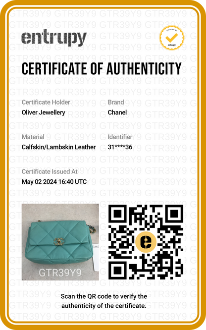 Chanel 2021 Tiffany Blue Lambskin Leather Large 19 Flap Bag