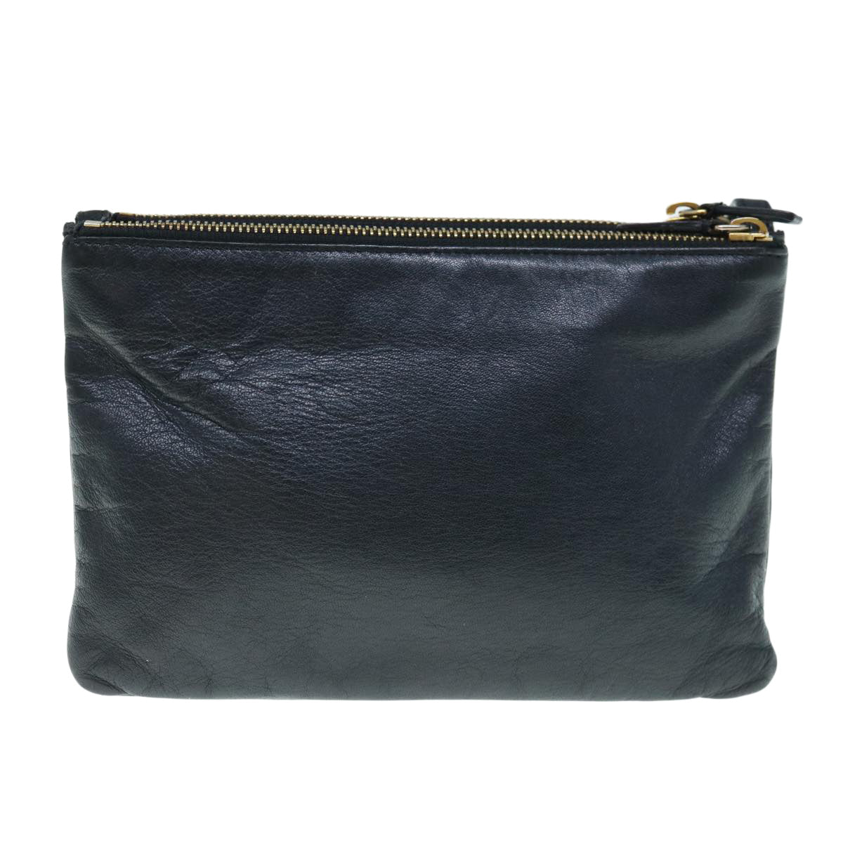 Luxury CELINE Trio Shoulder Bag Leather Black  hk1006