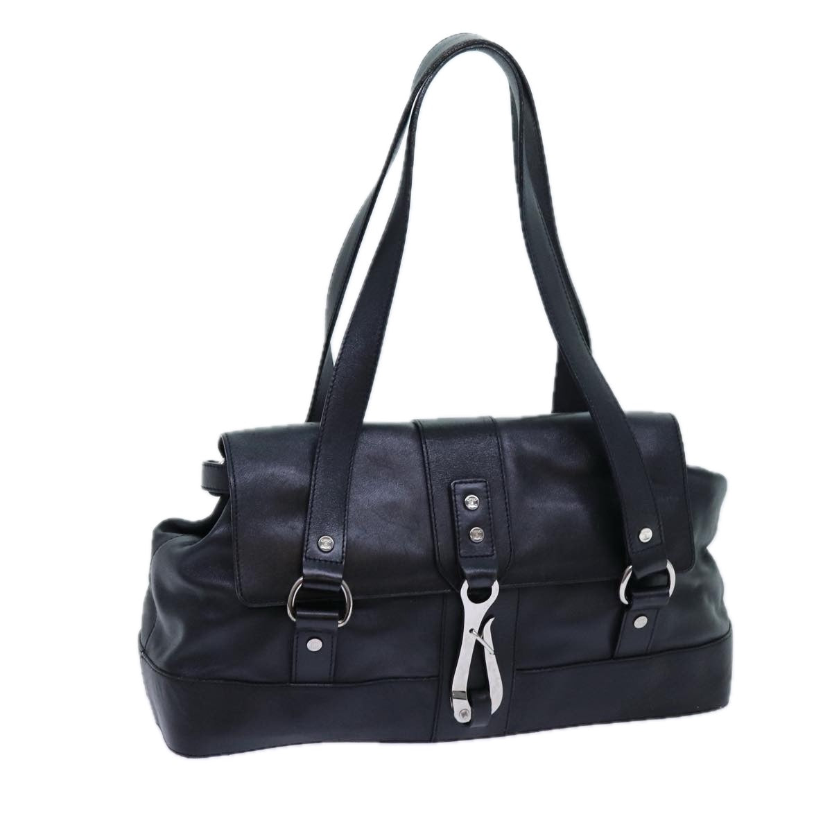 Luxury CELINE Shoulder Bag Leather Black  hk1202