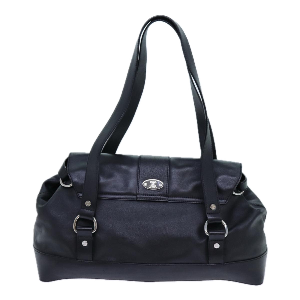 Luxury CELINE Shoulder Bag Leather Black  hk1202