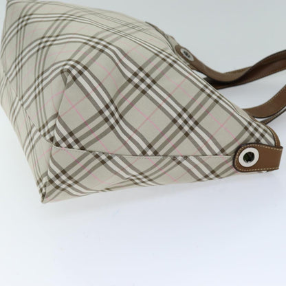 Luxury Burberry Nova Check Reversible Tote Bag Nylon Beige Auth hk1321