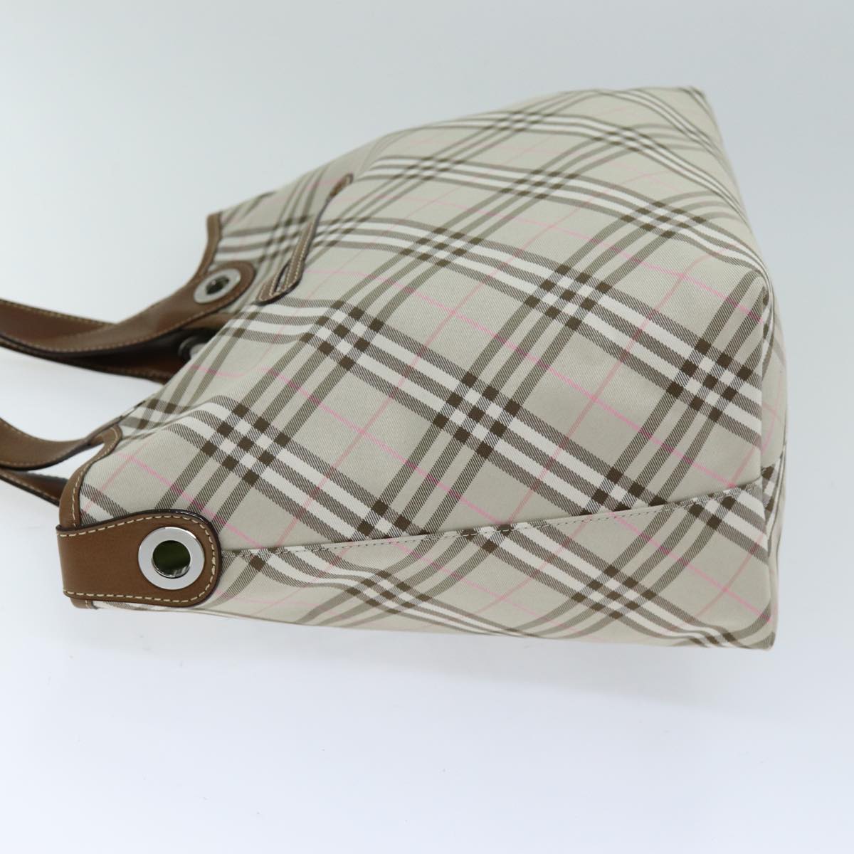Luxury Burberry Nova Check Reversible Tote Bag Nylon Beige Auth hk1321