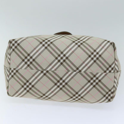 Luxury Burberry Nova Check Reversible Tote Bag Nylon Beige Auth hk1321