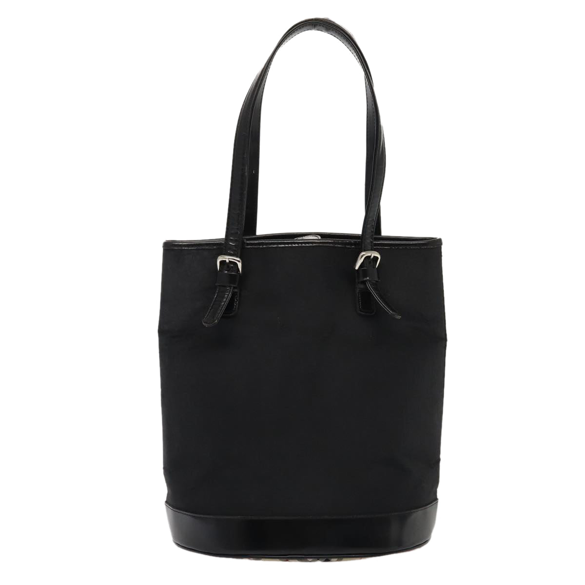 Luxury BurberrySs Nova Check Blue Label Tote Bag Nylon Beige Black Auth hk1462