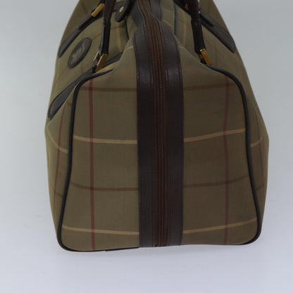 Luxury BurberrySs Nova Check Boston Bag Canvas Beige Auth hk1648