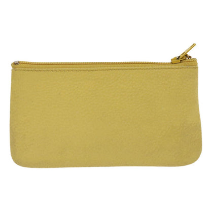 Luxury CELINE Coin Purse Leather Yellow  hk413