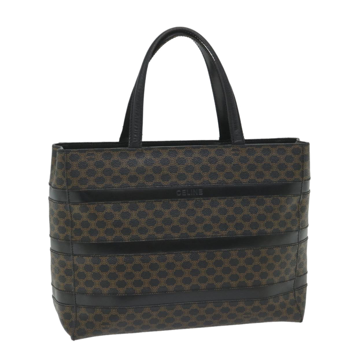 Luxury CELINE Macadam Canvas Tote Bag PVC Leather Black  hk888