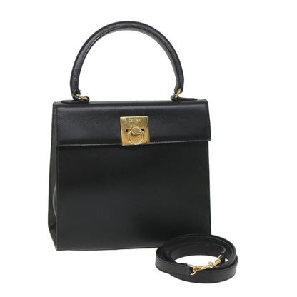 Luxury CELINE Hand Bag Leather 2way Black  hk901