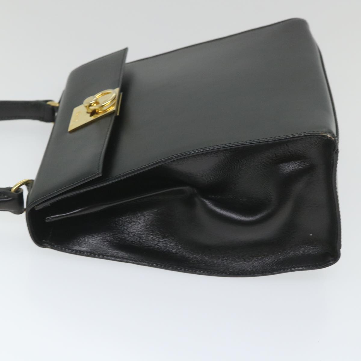 Luxury CELINE Hand Bag Leather 2way Black  hk901