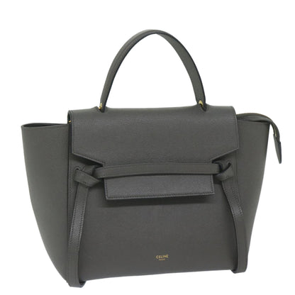 Luxury CELINE Micro Belt Hand Bag Leather Gray  hk968