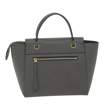 Luxury CELINE Micro Belt Hand Bag Leather Gray  hk968