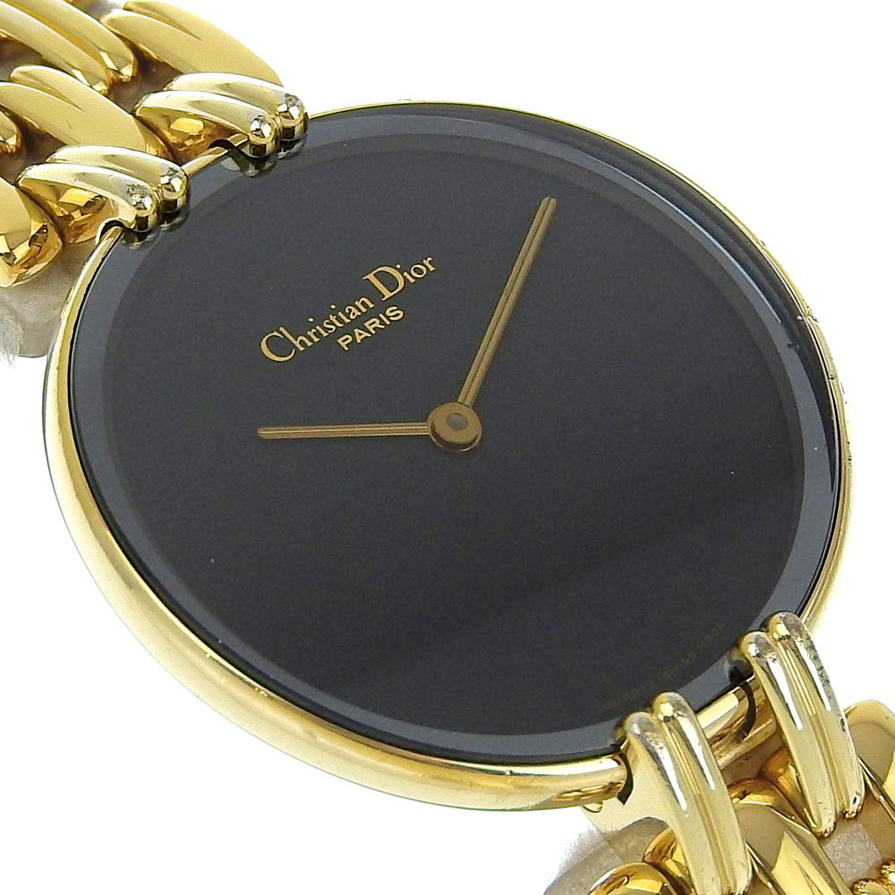 Christian Dior Watches Quartz D46-154-4 Plated Gold black Bakira black dial Women