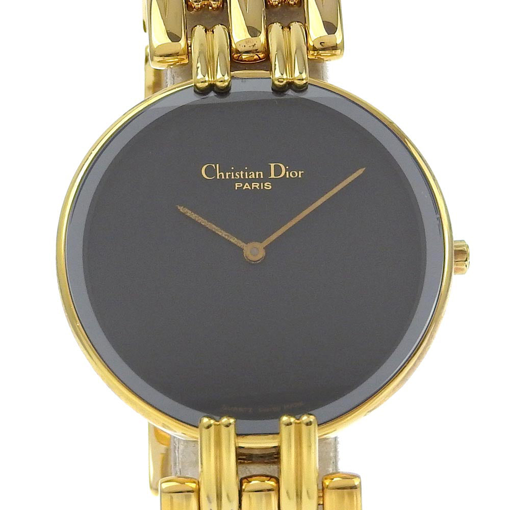 Christian Dior Watches Quartz 47 154-3 Plated Gold gold Bagira black dial mens