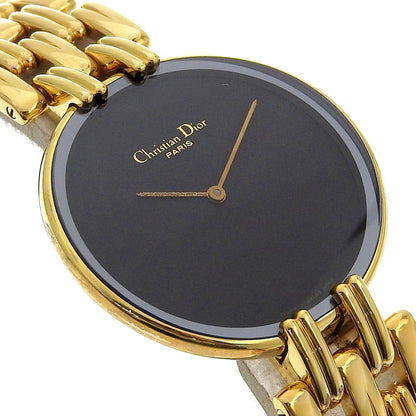 Christian Dior Watches Quartz 47 154-3 Plated Gold gold Bagira black dial mens