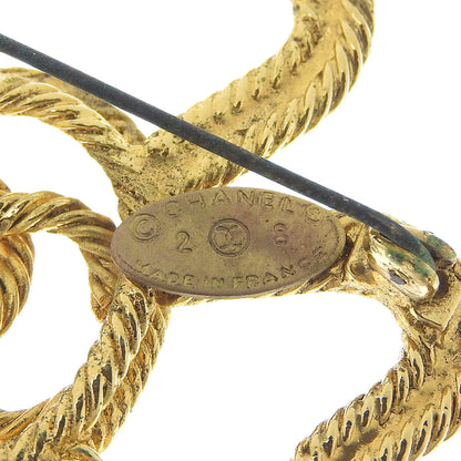 CHANEL Brooch Plated Gold gold vintage COCO Mark Clover Women
